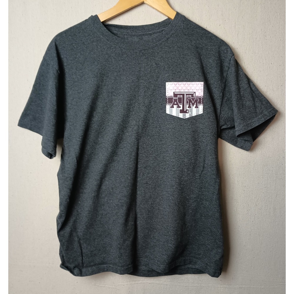 Champion Texas A&M Aggies‎ T-Shirt Pocket Tee Heather Gray Size Medium K